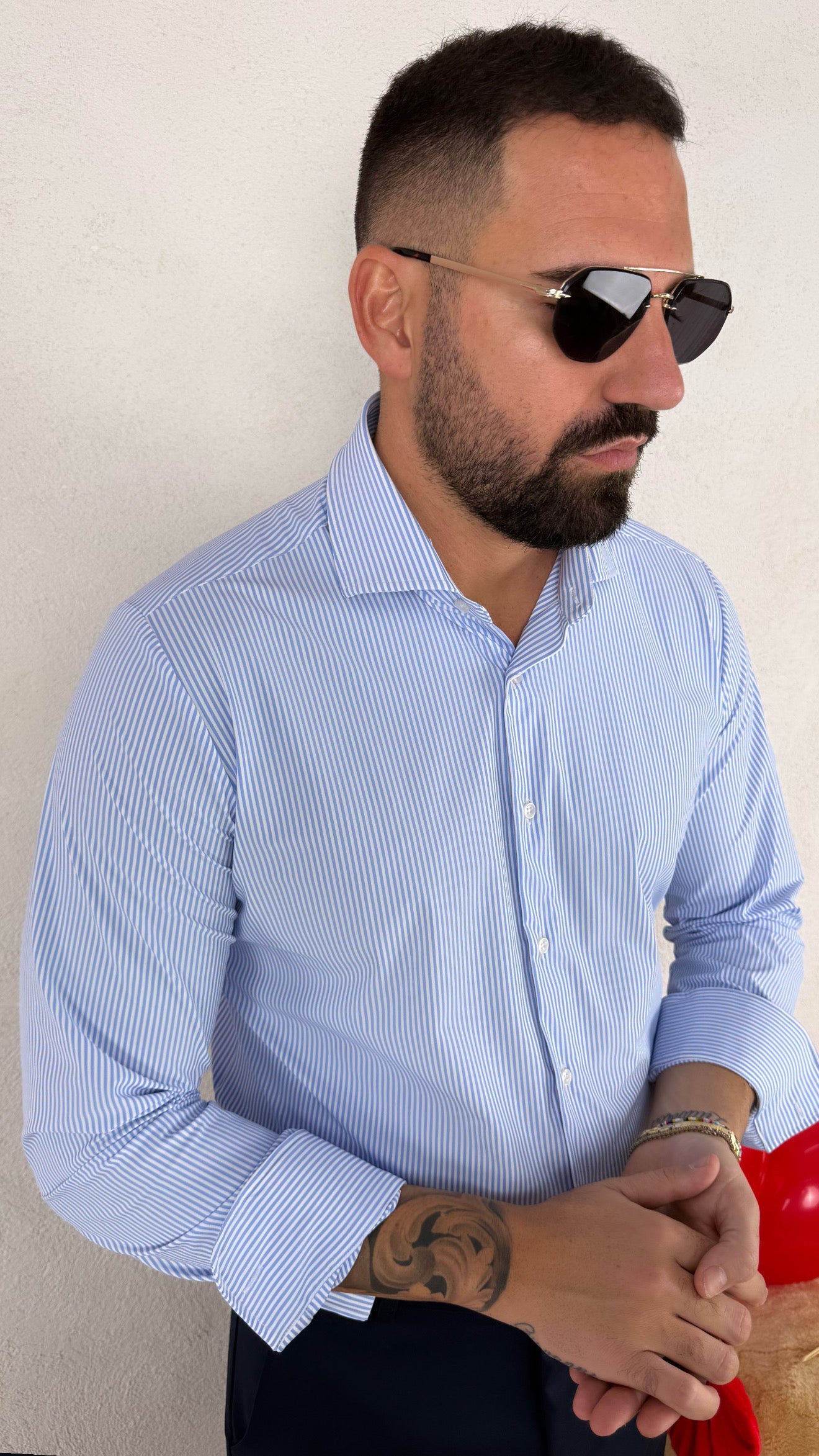 CAMICIA RIGA STRETTA NO STIRO